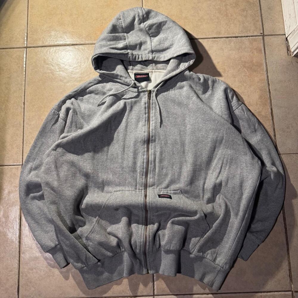 Vintage 2000s dickies lined heavyweight gray zip up hoodie Size M in Mens